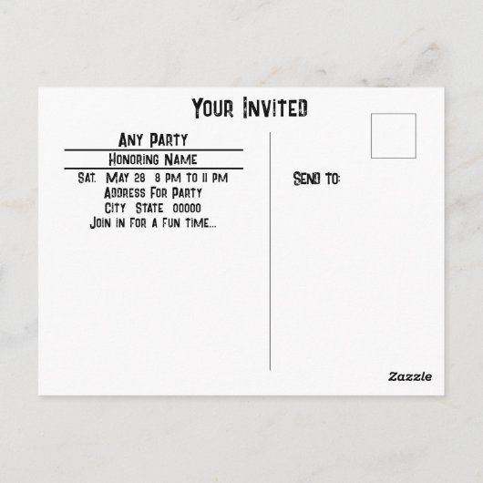 Elke feestviering Home Vakantie Verjaardag Muziek Briefkaart (Achterkant)