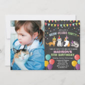 ELKE FOTO - Cat Kitten Verjaardagsjalk Uitnodiging (Voorkant)