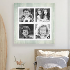 Elke foto zwart-wit turquoise gedecoreerd hout canvas afdruk