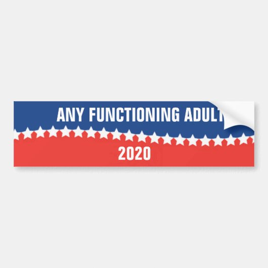 Elke Functionerende Volwassene 2020 Bumpersticker (Voorkant)