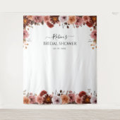 Elke gebeurtenis Blush en Burgundy Floral foto-ach Wandkleed (Voorkant)