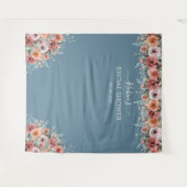 Elke gebeurtenis, Blush Peach Mint Floral Photo Ba Wandkleed (Voorkant (horizontaal))