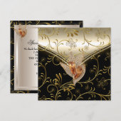 Elke gebeurtenis Elegant Damask Caramel Cream beig Kaart (Voorkant / Achterkant)