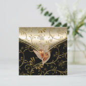 Elke gebeurtenis Elegant Damask Caramel Cream beig Kaart (Staand voorkant)