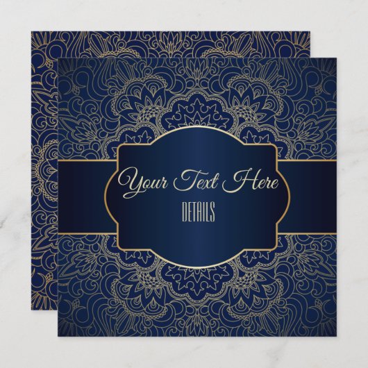 Elke gebeurtenis Elegant Gouden Mandala Save The Date (Voorkant / Achterkant)