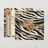 Elke gebeurtenis Elegant Zebra Caramel Cream Black Kaart (Voorkant / Achterkant)
