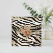 Elke gebeurtenis Elegant Zebra Caramel Cream Black Kaart (Staand voorkant)