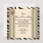 Elke gebeurtenis Elegant Zebra Caramel Cream Black Kaart (Achterkant)