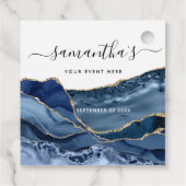 Elke gebeurtenis, elegante blauw agaat en goudkoor bedankjes labels (Achterkant)