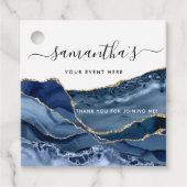 Elke gebeurtenis, elegante blauw agaat en goudkoor bedankjes labels (Voorkant)