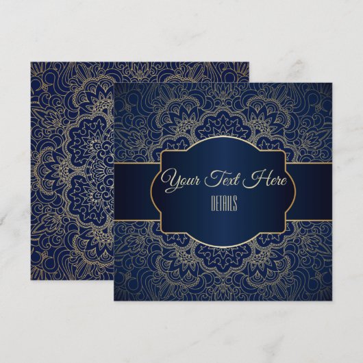 Elke gebeurtenis elegante gouden mandala save the date (Voorkant / Achterkant)