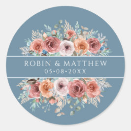 Elke gebeurtenis, Etherisch stoffig blauw, Blush P Ronde Sticker
