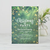 ELKE GEBEURTENIS - Groene Glitterlichten Uitnodigi Kaart (Staand voorkant)