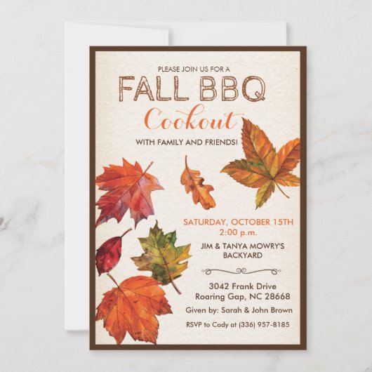 ELKE GEBEURTENIS - Herfst Bladeren Uitnodiging (Voorkant)