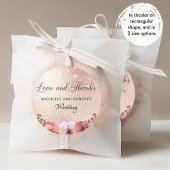 Elke gebeurtenis, Liefde en Dank, Roze Gouden Bloe Vierkante Sticker