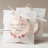 Elke gebeurtenis, Liefde en Dank, Roze Gouden Bloe Vierkante Sticker