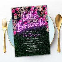 ELKE GEBEURTENIS - Neon Brunch Bloemen Uitnodiging