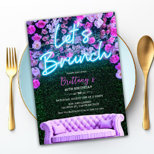 ELKE GEBEURTENIS - Neon Brunch Bloemen Uitnodiging