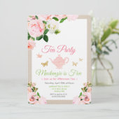 ELKE GEBEURTENIS - uitnodiging van Floral Tea Part (Staand voorkant)