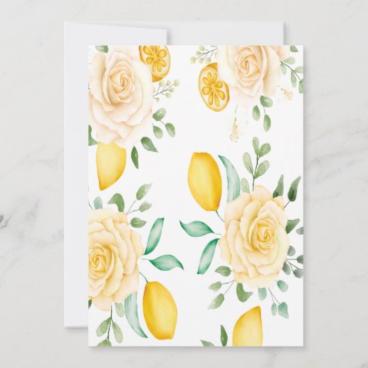 ELKE GEBEURTENIS Waterverf Citroen Citrus Bloemen Kaart (Achterkant)