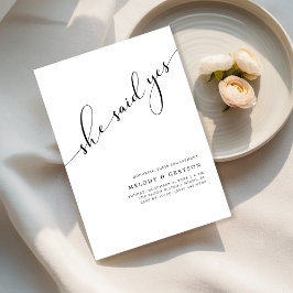 Elke gebeurtenis | Ze zei ja, eenvoudige verloving Kaart