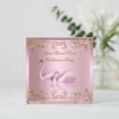 Elke gebeurtenis zwaait de goudroze legant partij kaart (Staand voorkant)