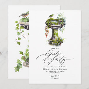 Elke gelegenheid Aquarel Vogels Elegant Tuinfeest Kaart