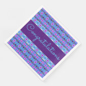 Elke gelegenheid Blauw en Paarse Gefeliciteerd Servet (Hoek)