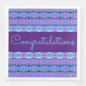 Elke gelegenheid Blauw en Paarse Gefeliciteerd Servet (Voorkant)
