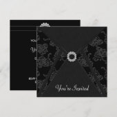 Elke gelegenheid Elegant Black Party Kaart (Voorkant / Achterkant)
