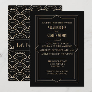 ELKE GELEGENHEID - Great Gatsby Art Deco Uitnodigi Kaart