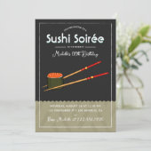 Elke gelegenheid Modern Sushi Soirée Dinner Party Kaart (Staand voorkant)