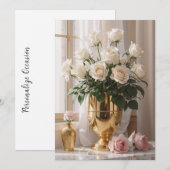 Elke gelegenheid Rose Bouquet gouden vaas in zonli Feestdagenkaart (Voorkant / Achterkant)