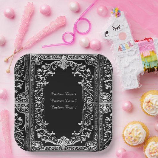 Elke gelegenheid Silver Lijst Papieren Bordje (Feest)