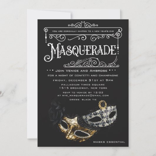 ELKE GELEGENHEID - Uitnodiging voor Masqueradefees (Voorkant)