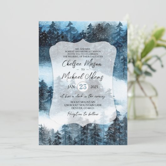 ELKE GELEGENHEID - Winter Forest Uitnodiging (Staand voorkant)