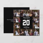 Elke gelukkige verjaardag 10 foto-collage bedankkaart (Voorkant / Achterkant)