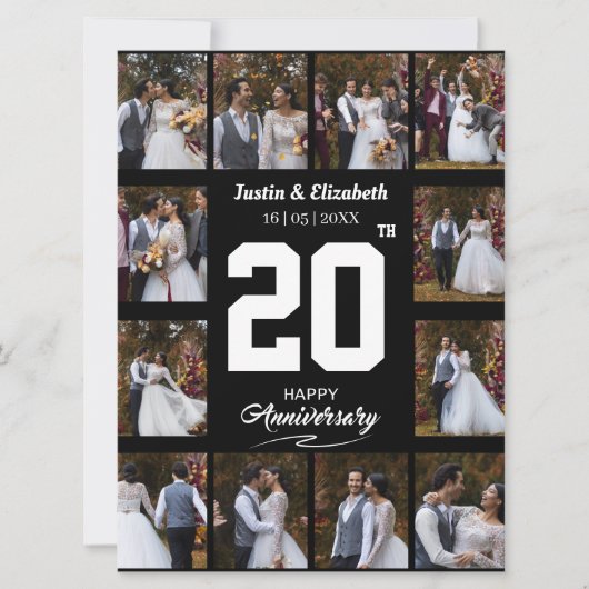 Elke gelukkige verjaardag 12 foto collage aankondiging (Voorkant)