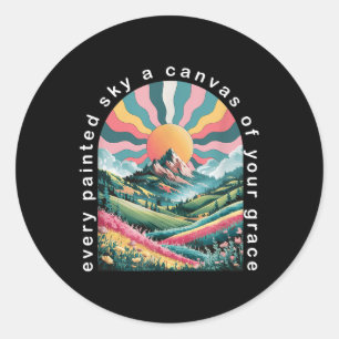 Elke geschilderde hemel is een doek van uw genade ronde sticker