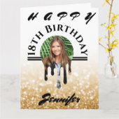 Elke Glitter Glitter-Kaart op maat van uw leeftijd Kaart (Gele Bloem)