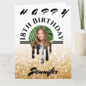 Elke Glitter Glitter-Kaart op maat van uw leeftijd Kaart (Voorkant)