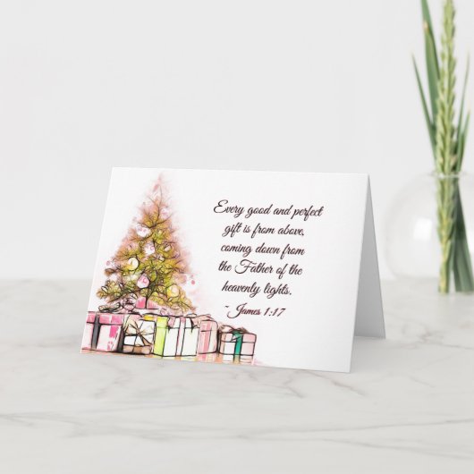 Elke Goede en perfecte Gift James 1:17, Kerstmis Feestdagen Kaart (Voorkant)