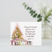 Elke Goede en perfecte Gift James 1:17, Kerstmis Feestdagenkaart (Staand voorkant)