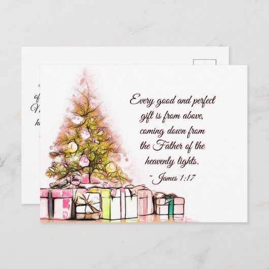 Elke Goede en perfecte Gift James 1:17, Kerstmis Feestdagenkaart (Voorkant / Achterkant)