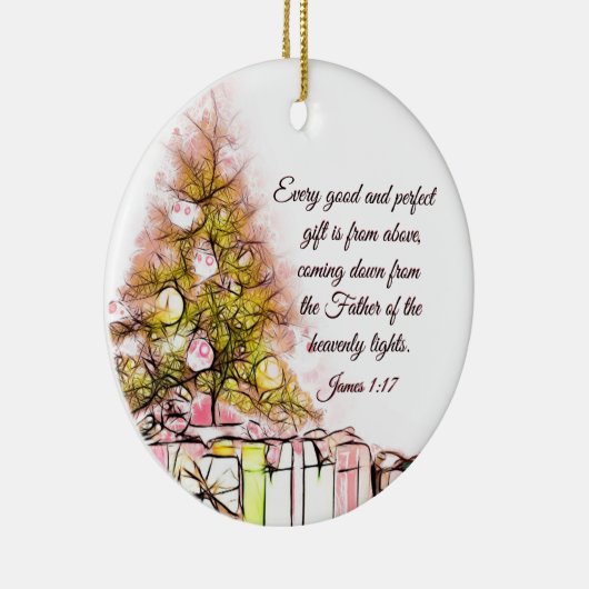 Elke Goede en perfecte Gift James 1:17, Kerstmis Keramisch Ornament (Rechts)