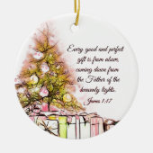 Elke Goede en perfecte Gift James 1:17, Kerstmis Keramisch Ornament (Voorkant)