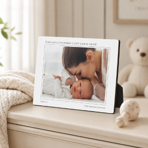 Elke Goede Gift Van Boven Moeder en Baby Foto Fotoplaat