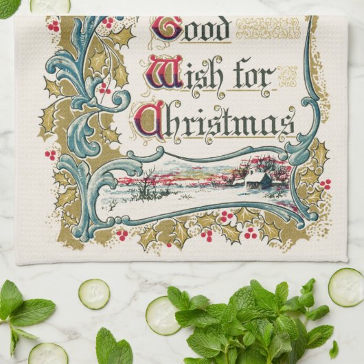 Elke Goede Wens voor Kerstmis Theedoek (Gevouwen)
