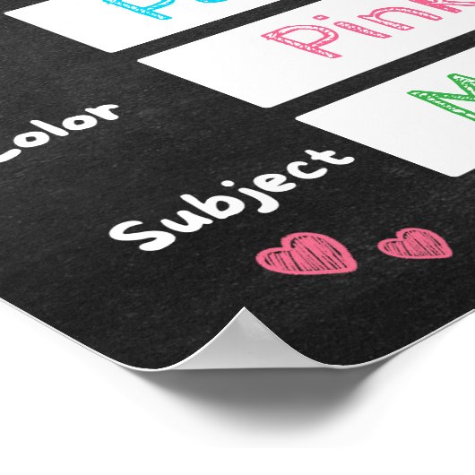 Elke graad zwart schoolbord eerste dag van school poster (Hoek)