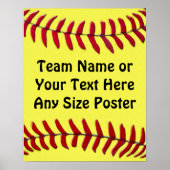 Elke grootte persoonlijke SOFTBALL-Posters, JOUW T Poster (Voorkant)